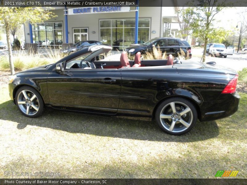 Ember Black Metallic / Cranberry Leather/Off Black 2011 Volvo C70 T5