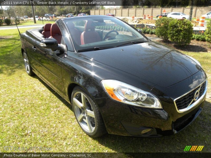 Ember Black Metallic / Cranberry Leather/Off Black 2011 Volvo C70 T5