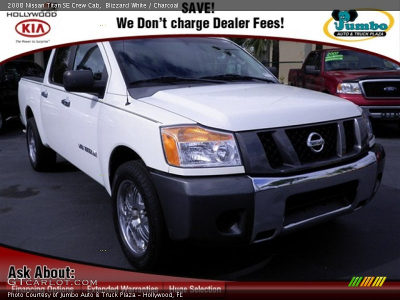 Blizzard White / Charcoal 2008 Nissan Titan SE Crew Cab