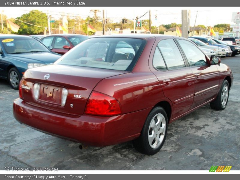 Inferno Red / Sage 2004 Nissan Sentra 1.8 S