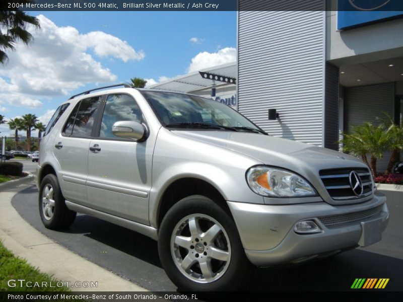 Brilliant Silver Metallic / Ash Grey 2004 Mercedes-Benz ML 500 4Matic