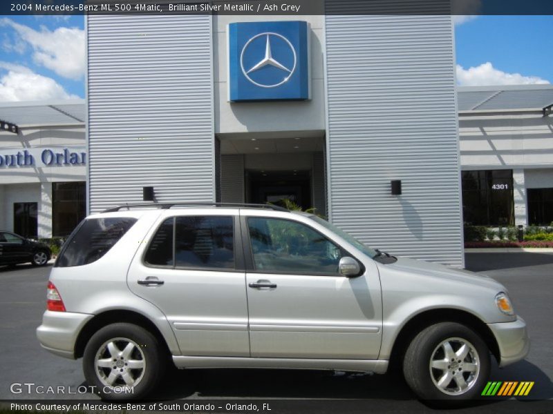 Brilliant Silver Metallic / Ash Grey 2004 Mercedes-Benz ML 500 4Matic