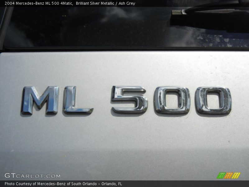 Brilliant Silver Metallic / Ash Grey 2004 Mercedes-Benz ML 500 4Matic