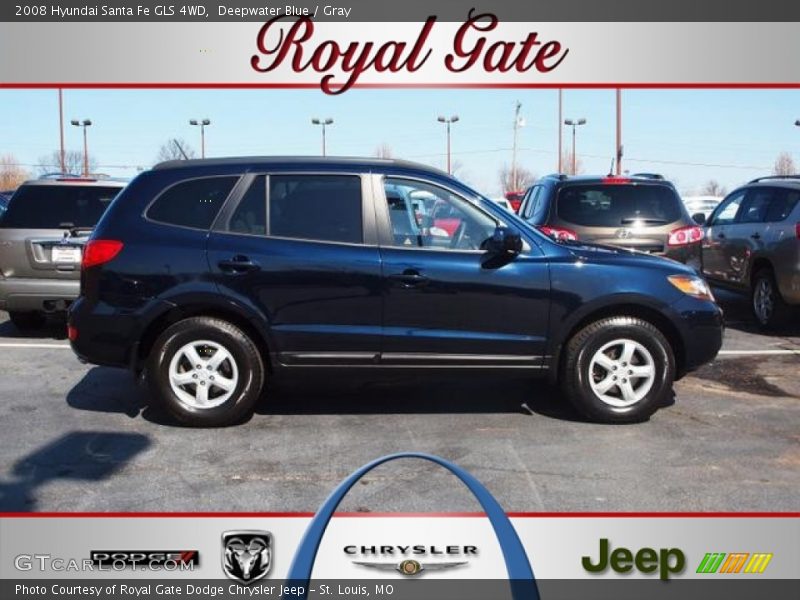 Deepwater Blue / Gray 2008 Hyundai Santa Fe GLS 4WD