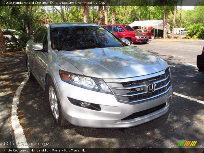 Alabaster Silver Metallic / Gray 2010 Honda Accord Crosstour EX-L