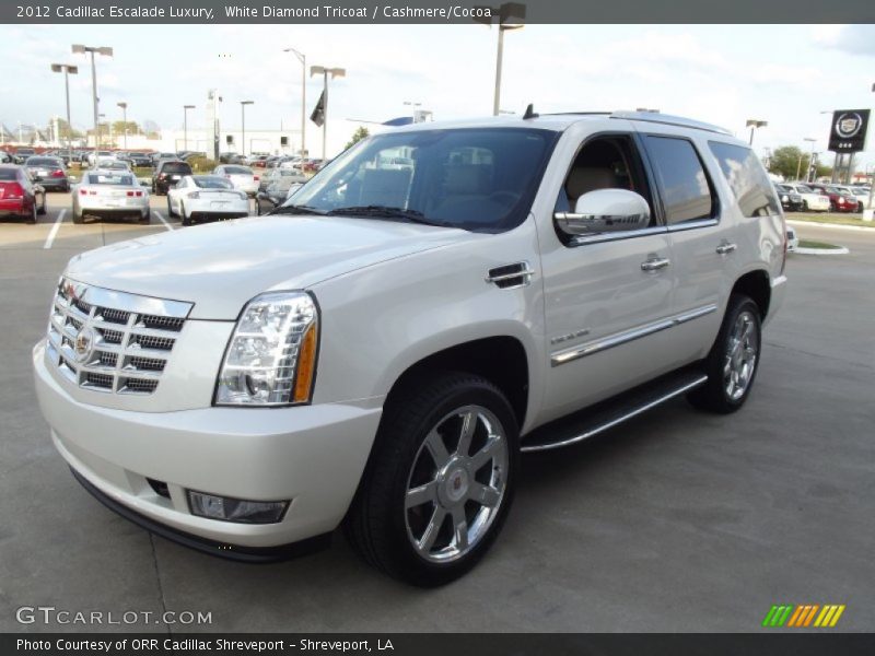 White Diamond Tricoat / Cashmere/Cocoa 2012 Cadillac Escalade Luxury