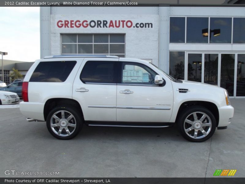 White Diamond Tricoat / Cashmere/Cocoa 2012 Cadillac Escalade Luxury