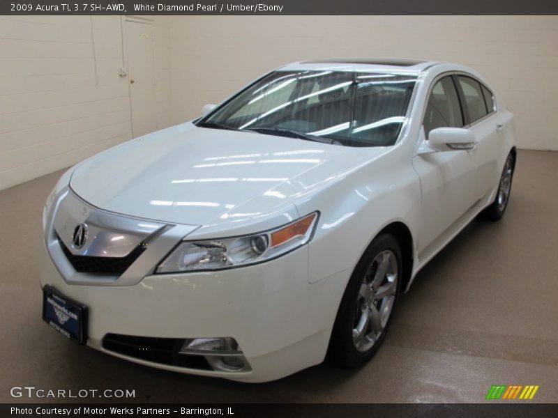 White Diamond Pearl / Umber/Ebony 2009 Acura TL 3.7 SH-AWD