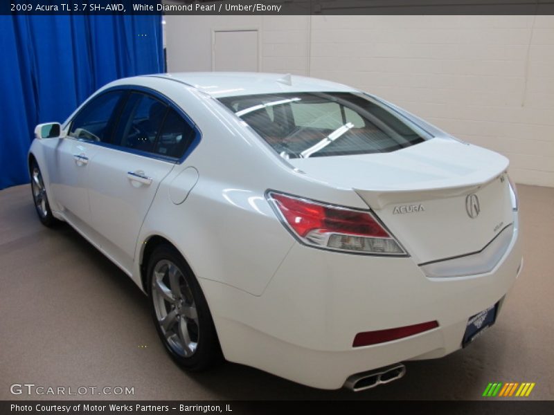 White Diamond Pearl / Umber/Ebony 2009 Acura TL 3.7 SH-AWD