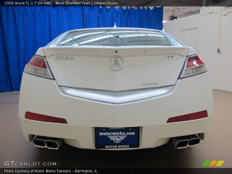 White Diamond Pearl / Umber/Ebony 2009 Acura TL 3.7 SH-AWD