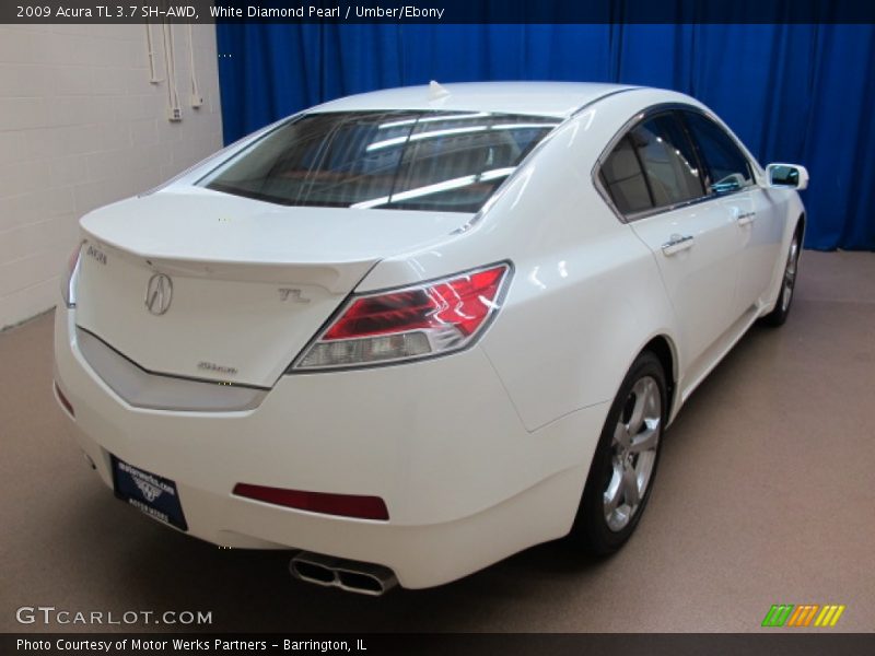 White Diamond Pearl / Umber/Ebony 2009 Acura TL 3.7 SH-AWD