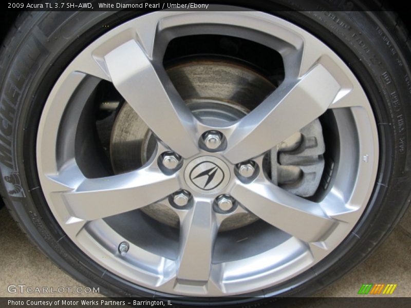 White Diamond Pearl / Umber/Ebony 2009 Acura TL 3.7 SH-AWD