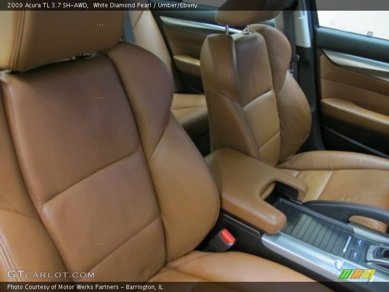 White Diamond Pearl / Umber/Ebony 2009 Acura TL 3.7 SH-AWD