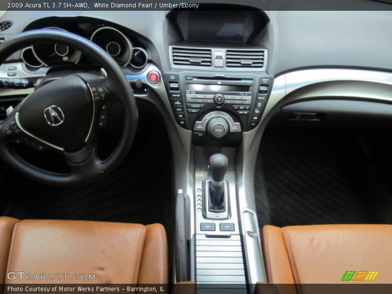 White Diamond Pearl / Umber/Ebony 2009 Acura TL 3.7 SH-AWD