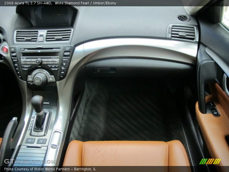 White Diamond Pearl / Umber/Ebony 2009 Acura TL 3.7 SH-AWD