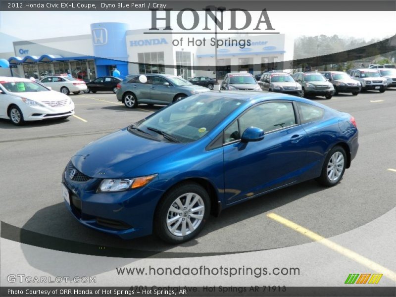 Dyno Blue Pearl / Gray 2012 Honda Civic EX-L Coupe