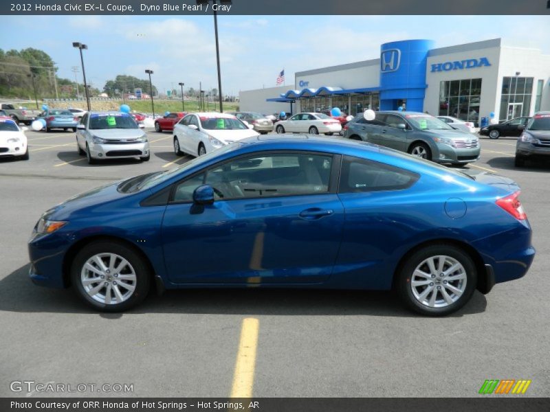 Dyno Blue Pearl / Gray 2012 Honda Civic EX-L Coupe