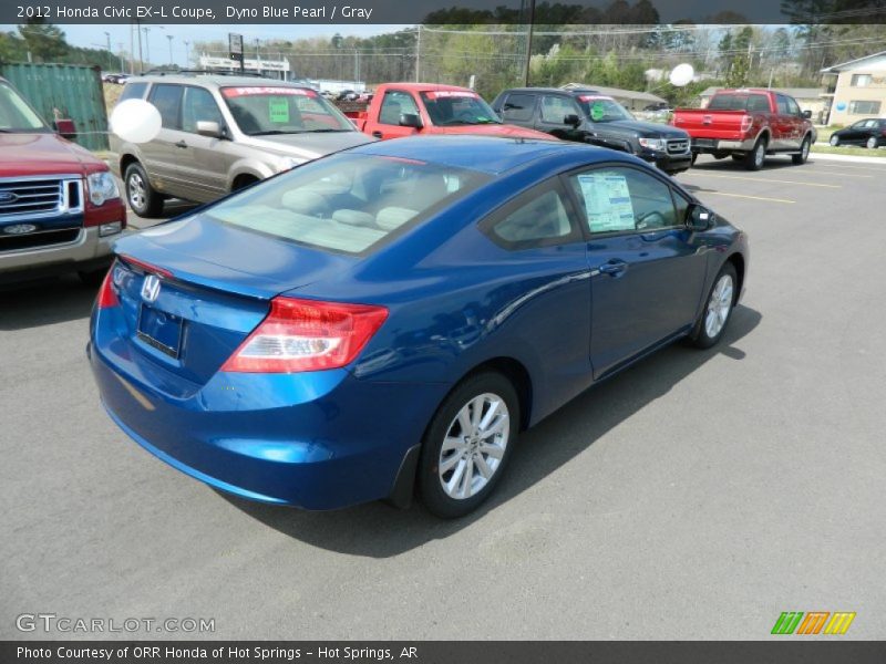 Dyno Blue Pearl / Gray 2012 Honda Civic EX-L Coupe