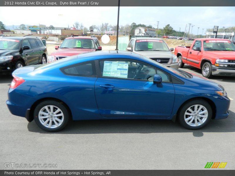 Dyno Blue Pearl / Gray 2012 Honda Civic EX-L Coupe