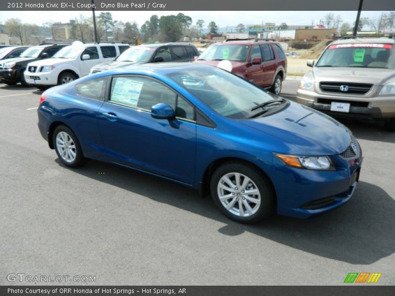 Dyno Blue Pearl / Gray 2012 Honda Civic EX-L Coupe