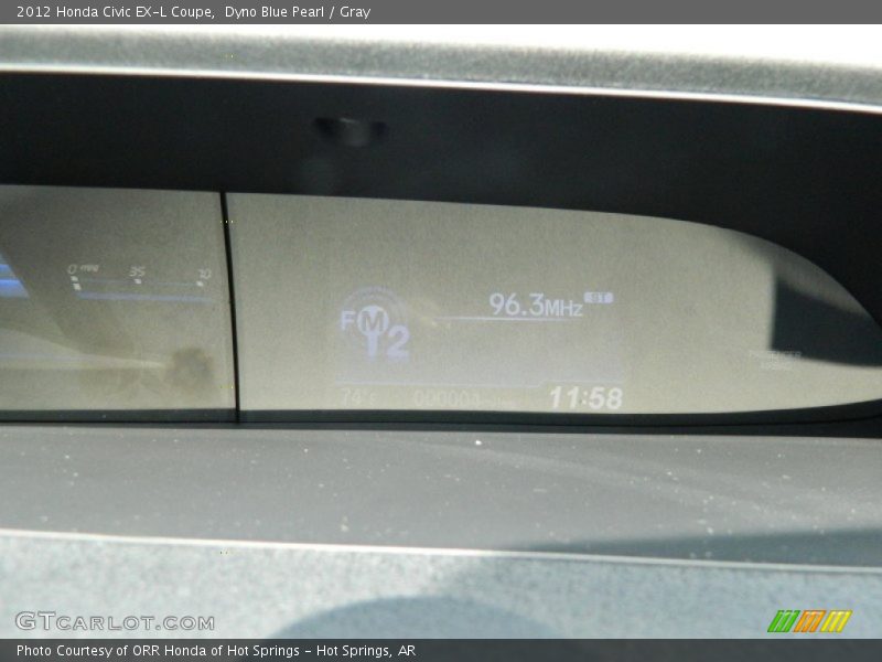 Dyno Blue Pearl / Gray 2012 Honda Civic EX-L Coupe