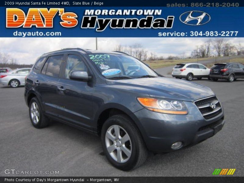 Slate Blue / Beige 2009 Hyundai Santa Fe Limited 4WD