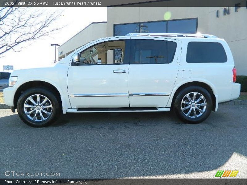 Tuscan White Pearl / Wheat 2009 Infiniti QX 56 4WD