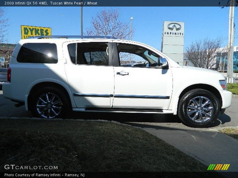 Tuscan White Pearl / Wheat 2009 Infiniti QX 56 4WD