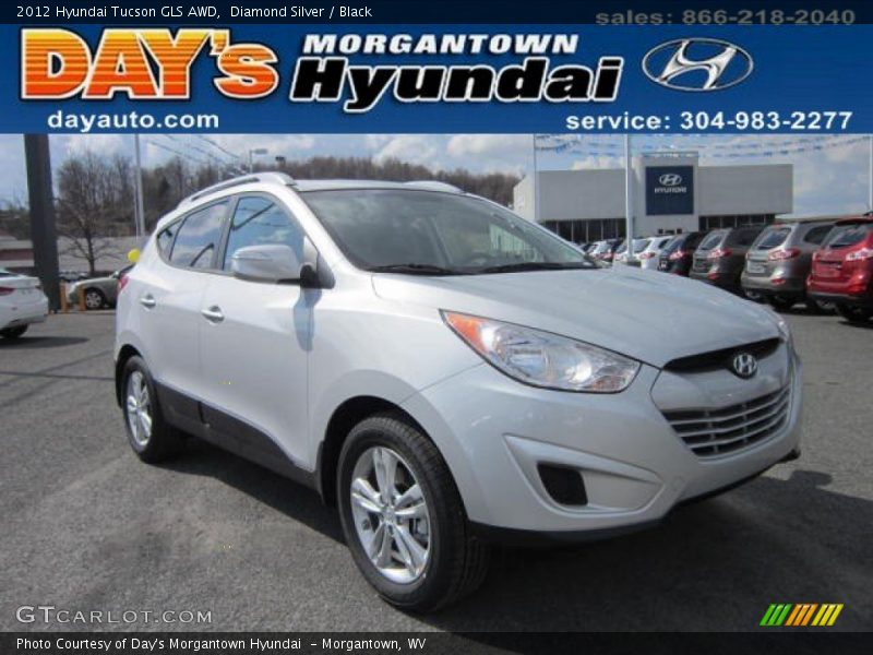 Diamond Silver / Black 2012 Hyundai Tucson GLS AWD