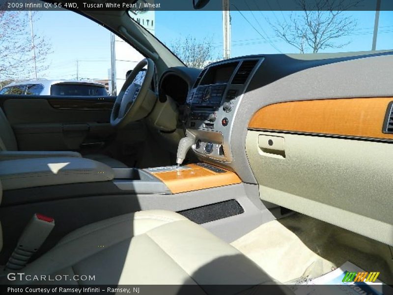 Tuscan White Pearl / Wheat 2009 Infiniti QX 56 4WD
