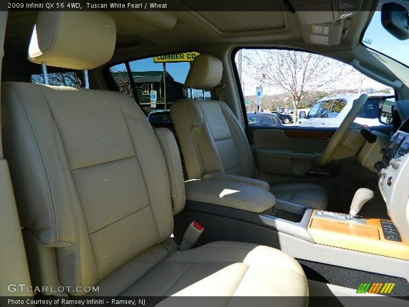 Tuscan White Pearl / Wheat 2009 Infiniti QX 56 4WD