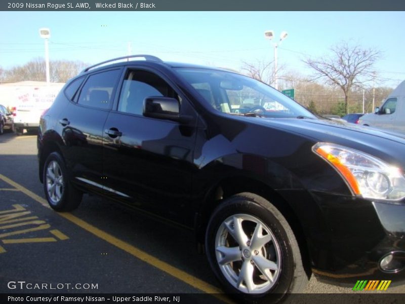 Wicked Black / Black 2009 Nissan Rogue SL AWD