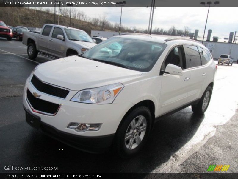 White / Dark Gray/Light Gray 2011 Chevrolet Traverse LT AWD