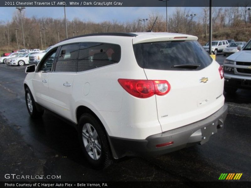 White / Dark Gray/Light Gray 2011 Chevrolet Traverse LT AWD