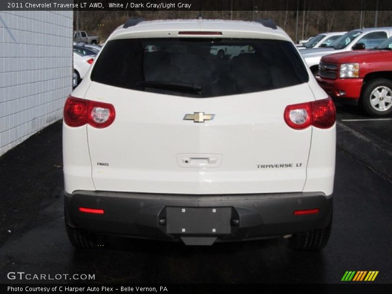White / Dark Gray/Light Gray 2011 Chevrolet Traverse LT AWD