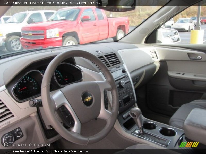 White / Dark Gray/Light Gray 2011 Chevrolet Traverse LT AWD