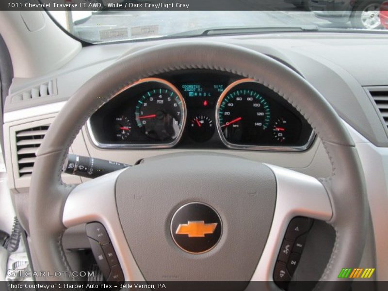 White / Dark Gray/Light Gray 2011 Chevrolet Traverse LT AWD