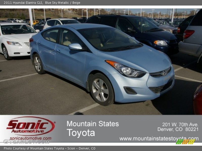 Blue Sky Metallic / Beige 2011 Hyundai Elantra GLS