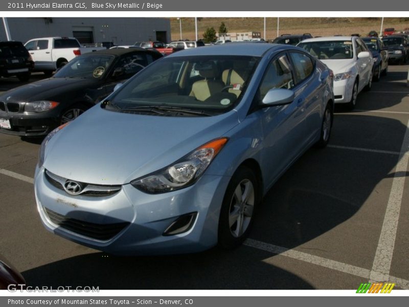 Blue Sky Metallic / Beige 2011 Hyundai Elantra GLS