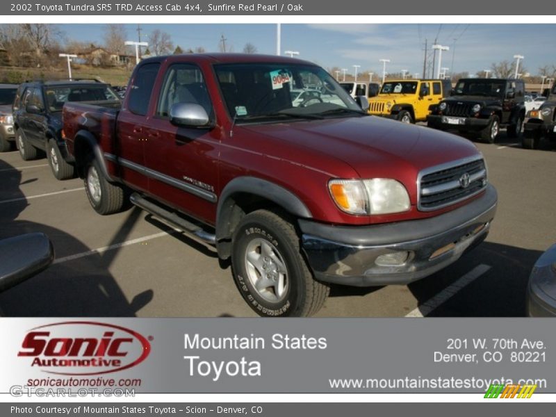 Sunfire Red Pearl / Oak 2002 Toyota Tundra SR5 TRD Access Cab 4x4
