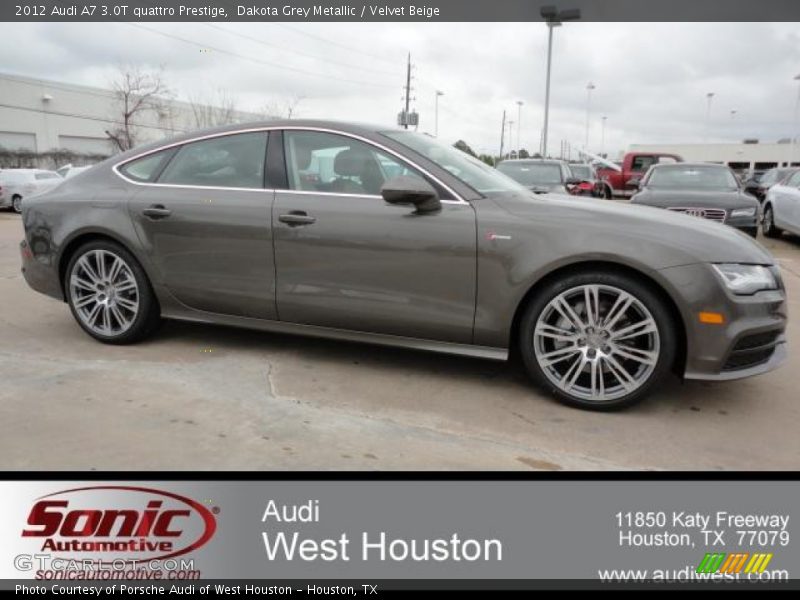 Dakota Grey Metallic / Velvet Beige 2012 Audi A7 3.0T quattro Prestige