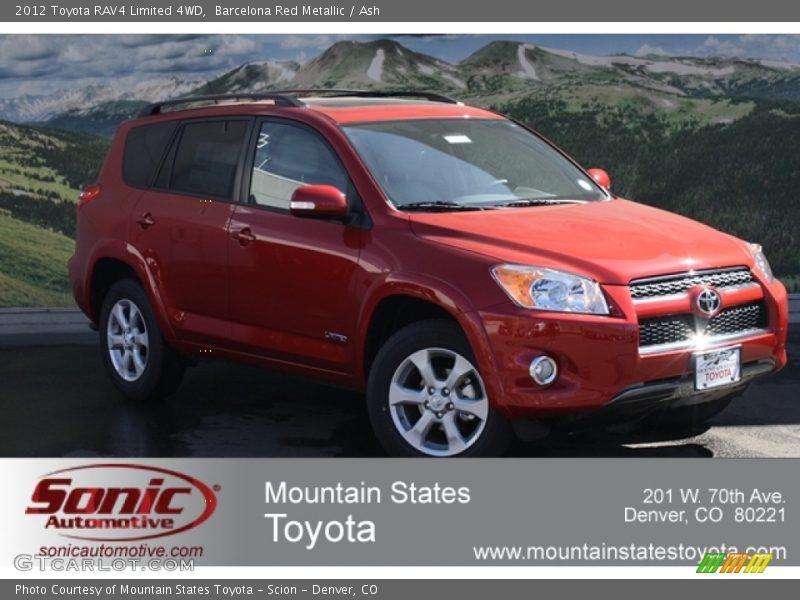 Barcelona Red Metallic / Ash 2012 Toyota RAV4 Limited 4WD