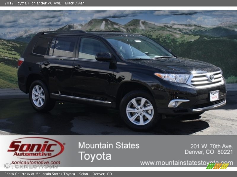 Black / Ash 2012 Toyota Highlander V6 4WD