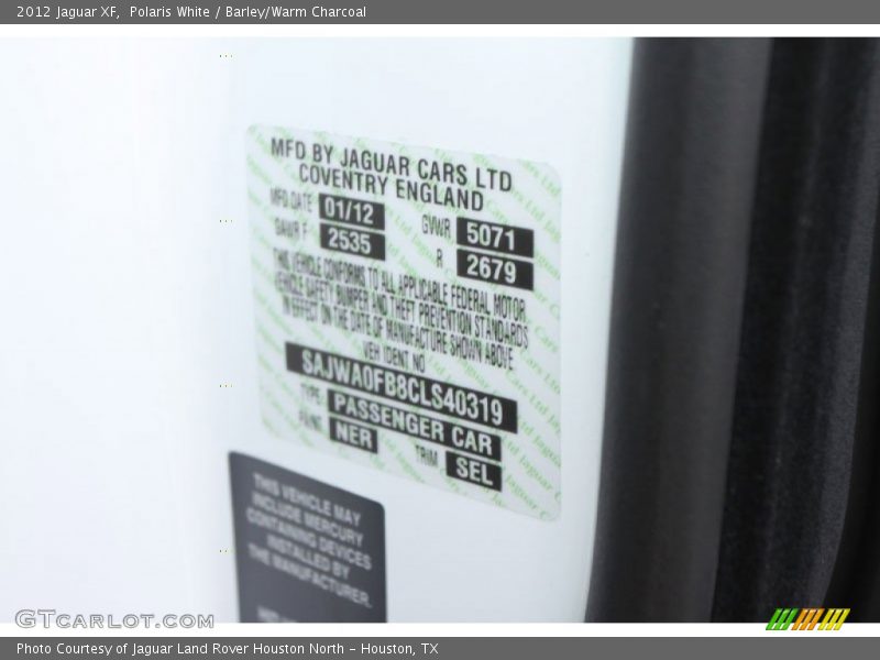 2012 XF  Polaris White Color Code NER