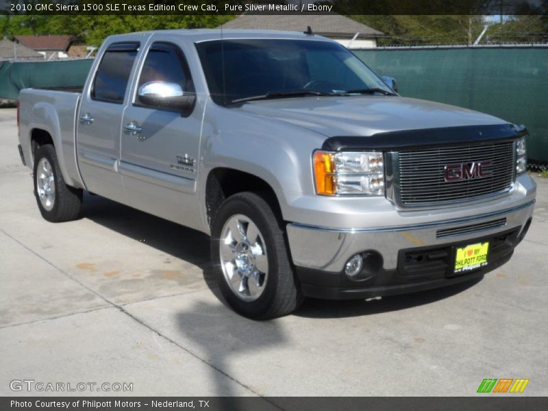 Pure Silver Metallic / Ebony 2010 GMC Sierra 1500 SLE Texas Edition Crew Cab