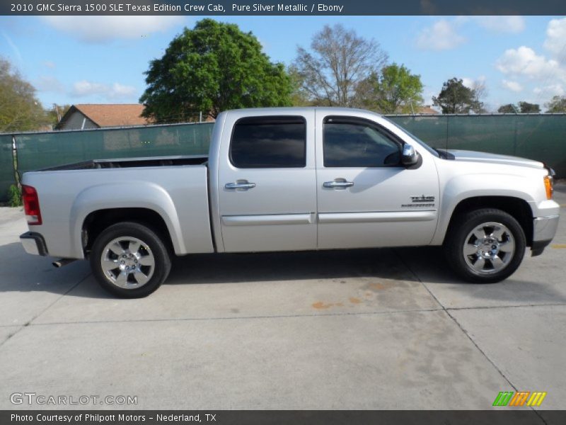 Pure Silver Metallic / Ebony 2010 GMC Sierra 1500 SLE Texas Edition Crew Cab