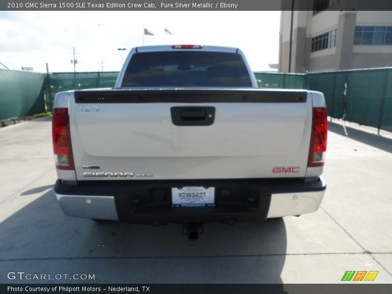 Pure Silver Metallic / Ebony 2010 GMC Sierra 1500 SLE Texas Edition Crew Cab