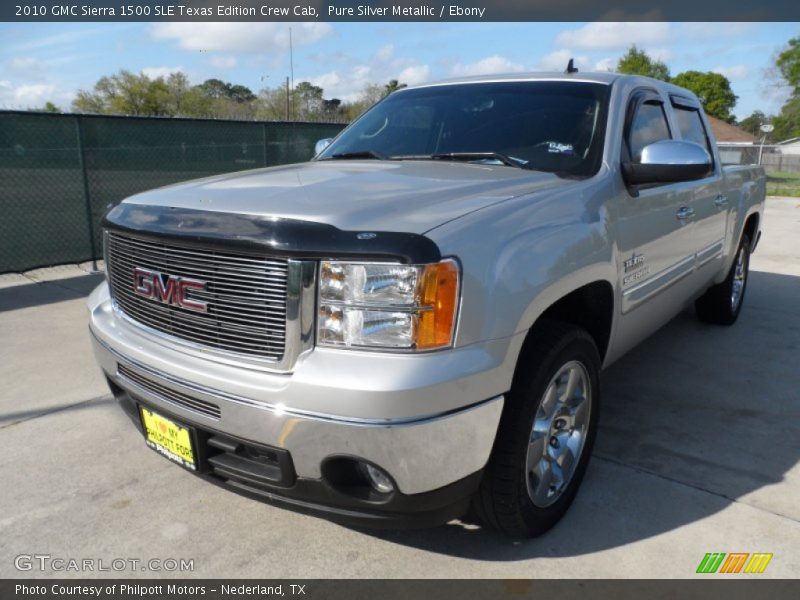 Pure Silver Metallic / Ebony 2010 GMC Sierra 1500 SLE Texas Edition Crew Cab