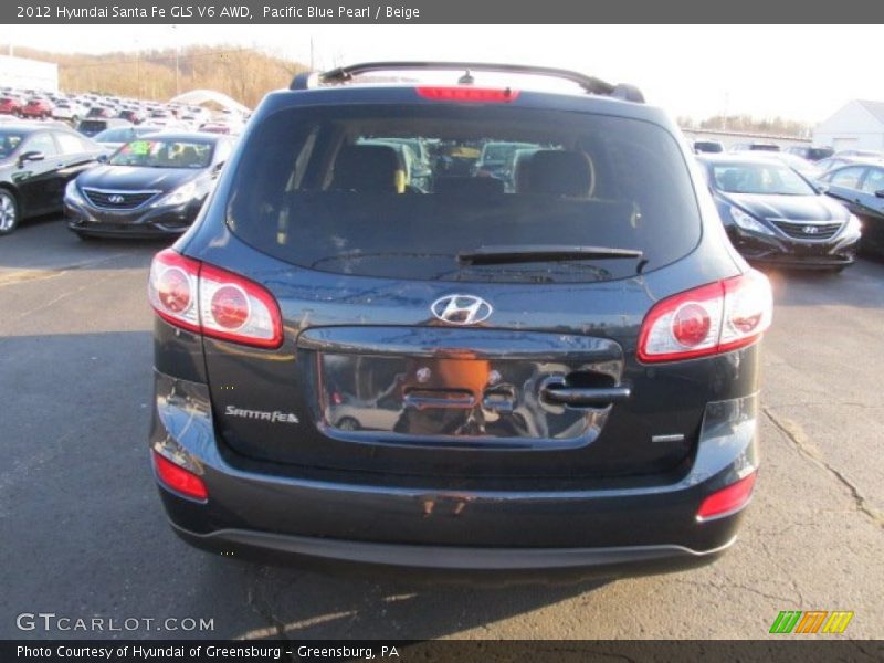 Pacific Blue Pearl / Beige 2012 Hyundai Santa Fe GLS V6 AWD
