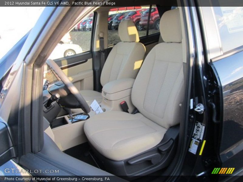 Pacific Blue Pearl / Beige 2012 Hyundai Santa Fe GLS V6 AWD